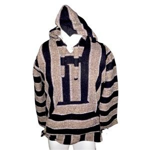 Earth Ragz Hand woven Beach Poncho : BAJA Hoodie : Adult Unisex XL